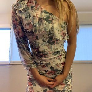 Floral One Sleeve Dress
